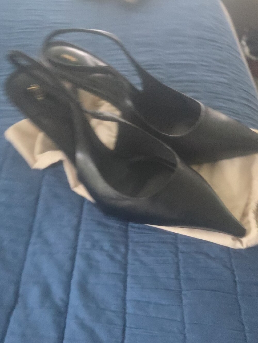 Classic Black Pointed Slingback Heels - Picture 8 of 9